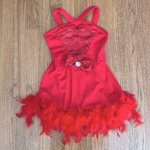 Revolution Dance Feather Dress with Fascinator and Gloves